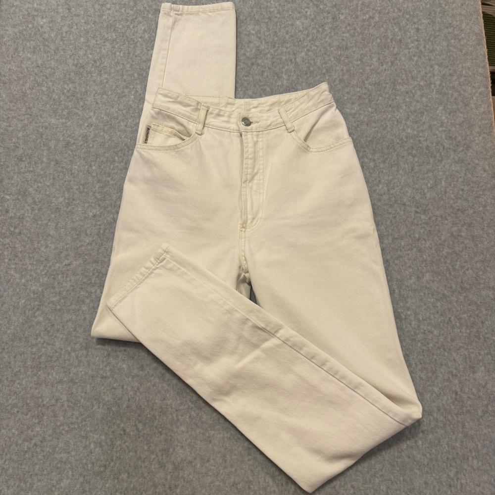 Vintage Bongo Gene Montesano High Waisted Tapered Jeans Cream Size 5 USA Y2K